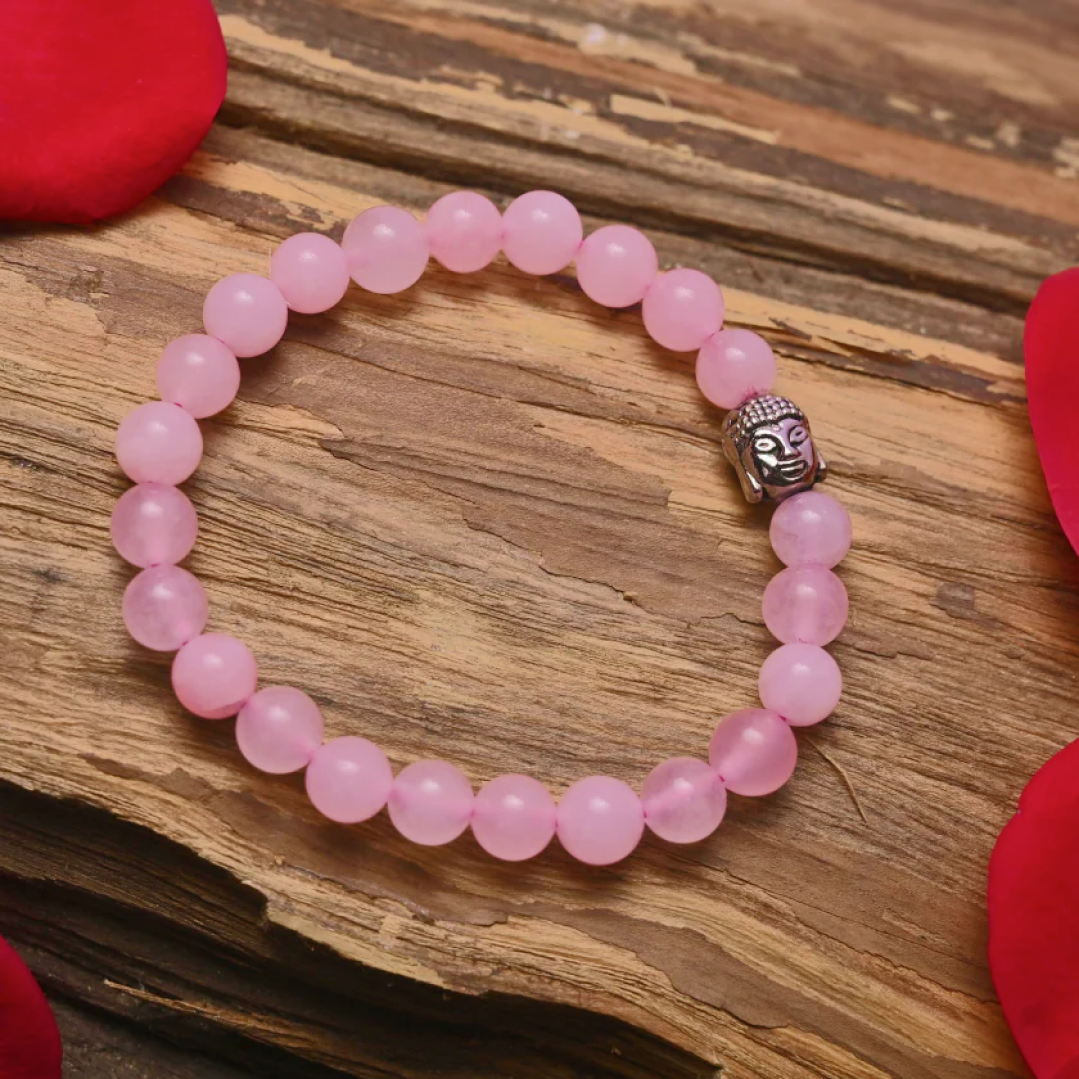 Rose Quartz Bracelet with Buddha